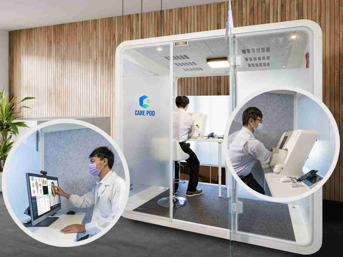 达擎于医疗科技展中展出＂远距诊疗舱＂，，，，以因应医疗数字化及社会高龄化趋势下、、、复诊及慢性病患等族群对于远距看诊需求逐渐升高所推出的创新整合方案。。。多功能合一、、高隐私性的远距诊疗舱可根据病患端与医师端的不同需求，，，，提供弹性化及客制化功能，，，，节省医生和病患的精力及时间