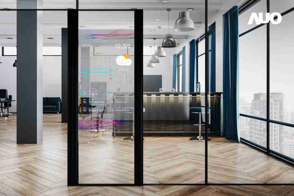 60吋Micro LED透明窗屏显示器，，可依需求调整并延伸应用于不同场域，，，，包括汽车侧窗或家庭玄关、、智慧橱窗、、商业展示等面向，，提供丰富的信息娱乐内容